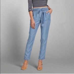 Abercrombie & Fitch Chambray Paper Bag Waist Pant